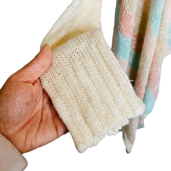 Hi-Lo Striped Open Front Waterfall Cardigan Knit Kimono - Picture 2 of 11